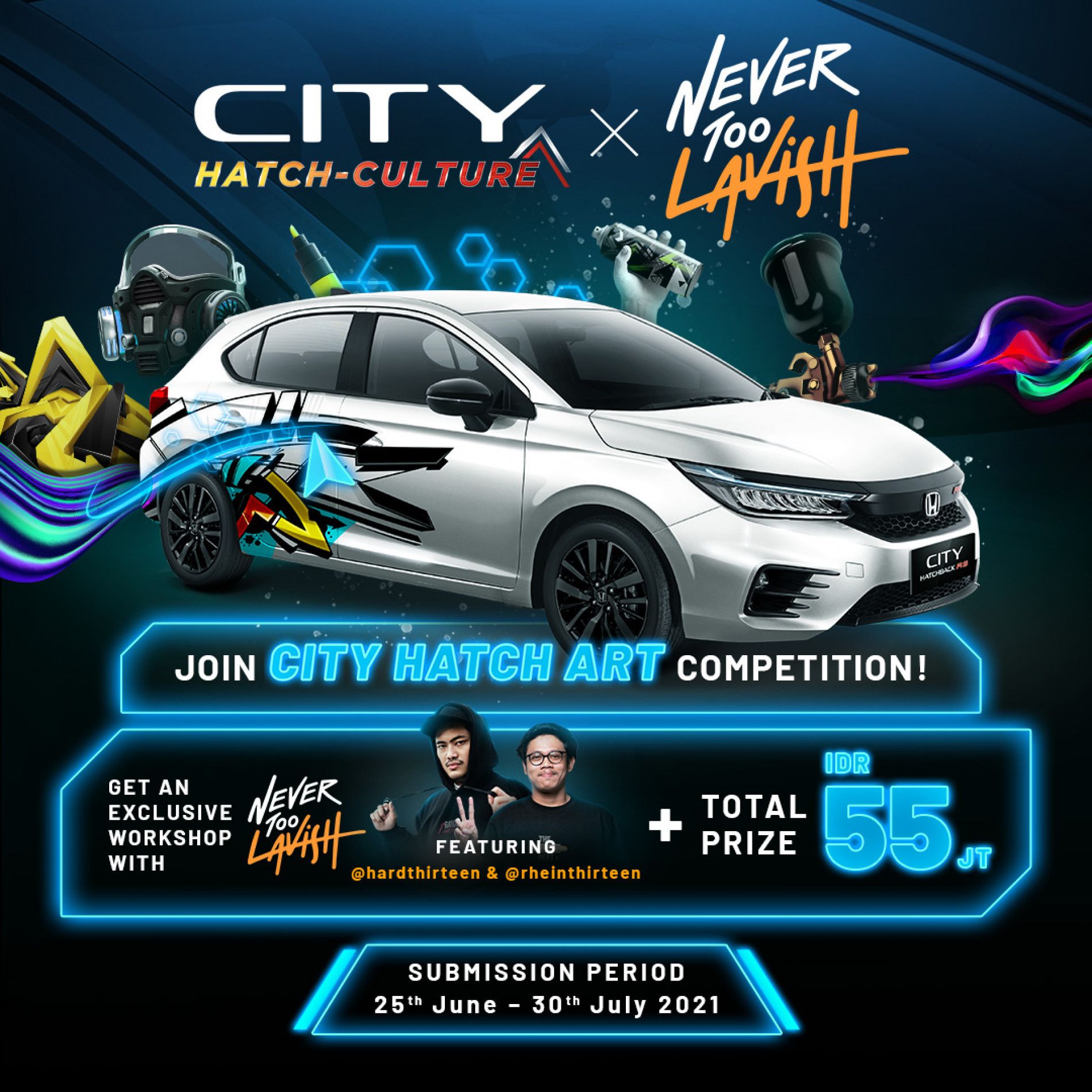 Bersama NeverTooLavish, Honda Gelar Kompetisi Desain "City Hatch Art"